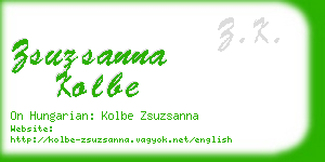 zsuzsanna kolbe business card